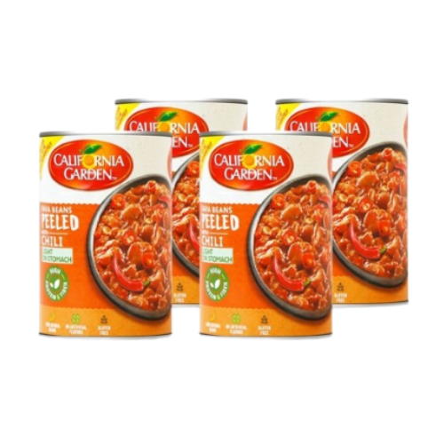 حدائق كاليفورنيا فول مدمس مقشر بالفلفل خفيف على المعدة، 4 × 450 جم